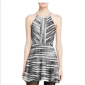 Parker black and white orion combo mini dress